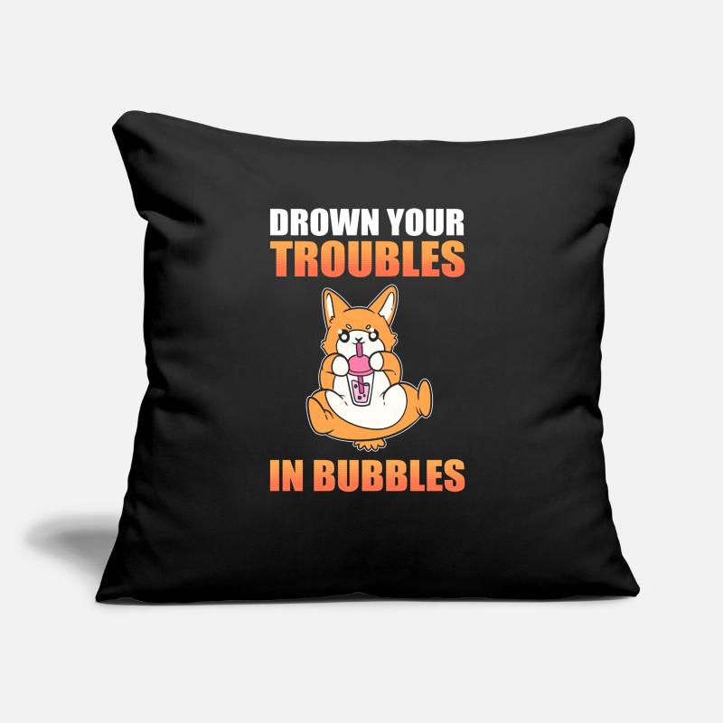Drown Your Troubles In Bubbles Boba Tea Bubble Tea Sofa pillow with filling 45cm x 45cm