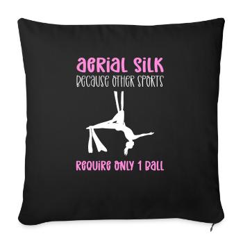 Air soie, parce que d’autres sports seulement 1 balle - Coussin et housse de 45 x 45 cm - noir - Devant