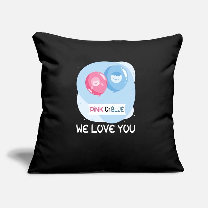 Rosa oder blau wir lieben dich - Team Boy Mädchen Geschlecht Sofakissen mit Füllung 45 x 45 cm