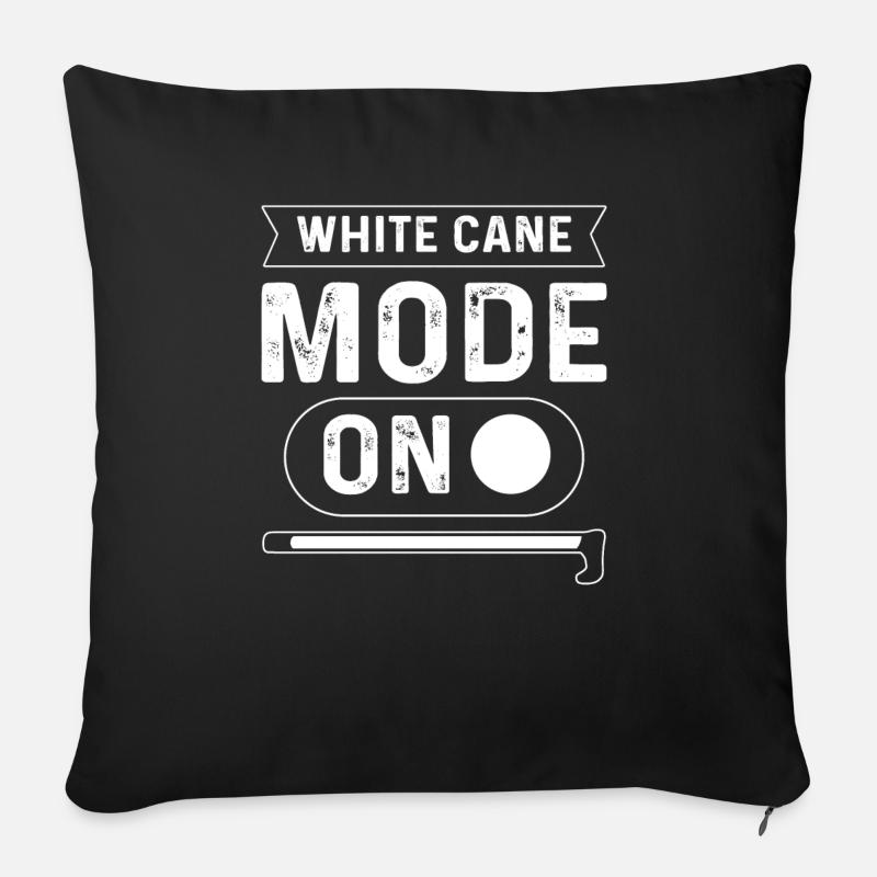 White pipe mode on. Blind persons - Sofa pillow with filling 45cm x 45cm - black