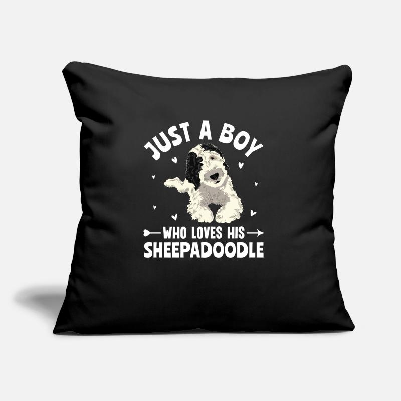 Sheepadoodle Doodle Hund Sofakissen mit Füllung 45 x 45 cm