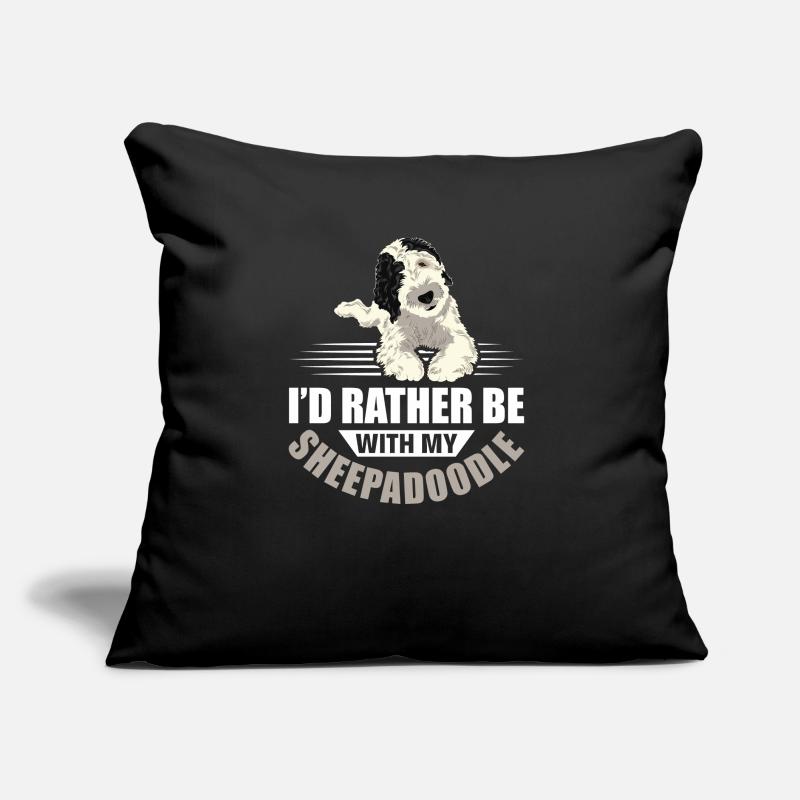 Sheepadoodle Doodle Hund Sofakissen mit Füllung 45 x 45 cm