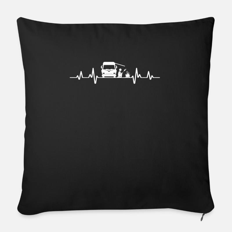 Camper Wohnmobil Camping Geschenk Wohnwagen - Sofakissen mit Füllung 45 x 45 cm - Schwarz
