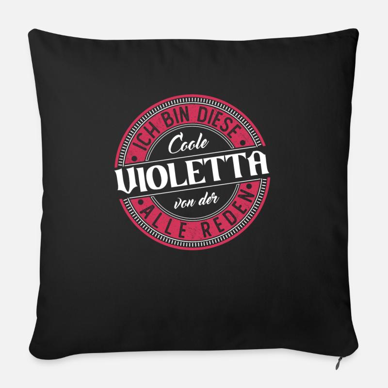 Violetta Geschenkidee Geschenk Geburtstag - Sofakissen mit Füllung 45 x 45 cm - Schwarz