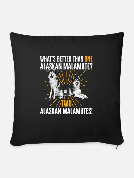 Alaskan Malamute Hund - Sofakissen mit Füllung 45 x 45 cm - Schwarz