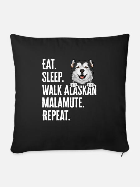 Alaskan Malamute Hund - Sofakissen mit Füllung 45 x 45 cm - Schwarz