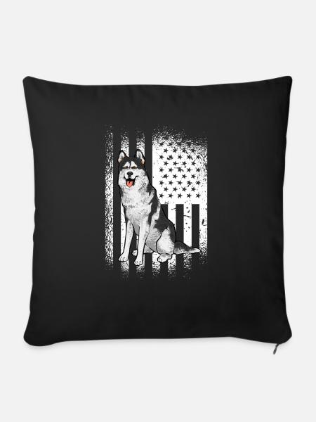Alaskan Malamute Hund - Sofakissen mit Füllung 45 x 45 cm - Schwarz