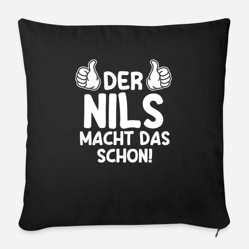 Nils - Sofakissen mit Füllung 45 x 45 cm - Schwarz