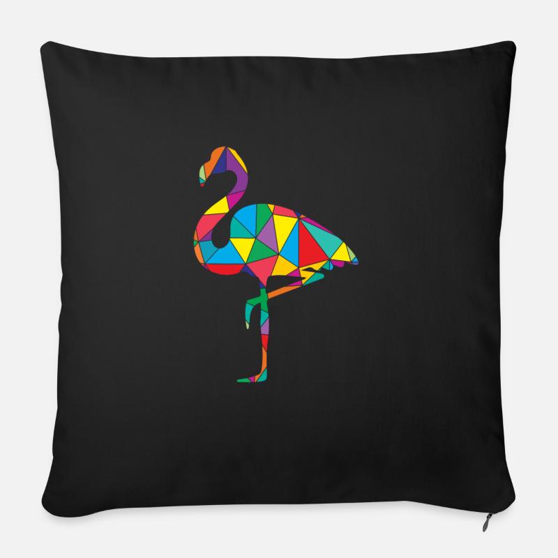 Flamingo Polygon Wild Animal - Sofakissen mit Füllung 45 x 45 cm - Schwarz