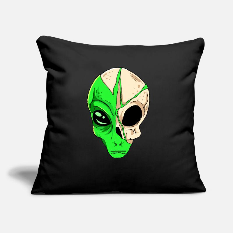 Cryptidcore Esthétique Crâne Alien Cryptid Coussin et housse de 45 x 45 cm