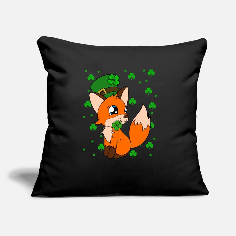 Mignon trèfle renard Saint-Patrick Coussin et housse de 45 x 45 cm