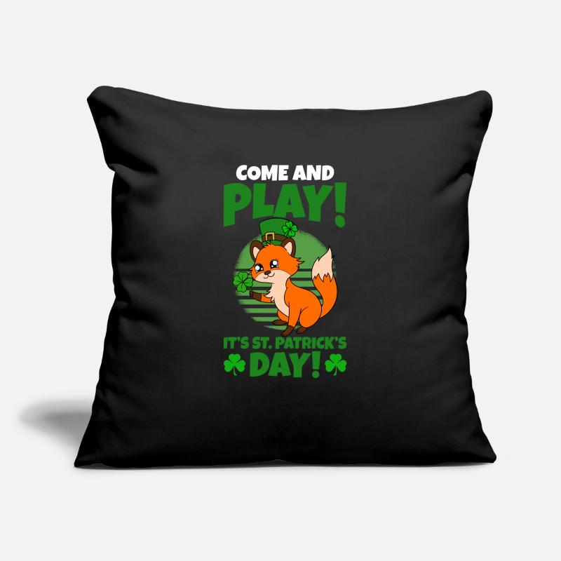 Mignon trèfle renard Saint-Patrick Coussin et housse de 45 x 45 cm