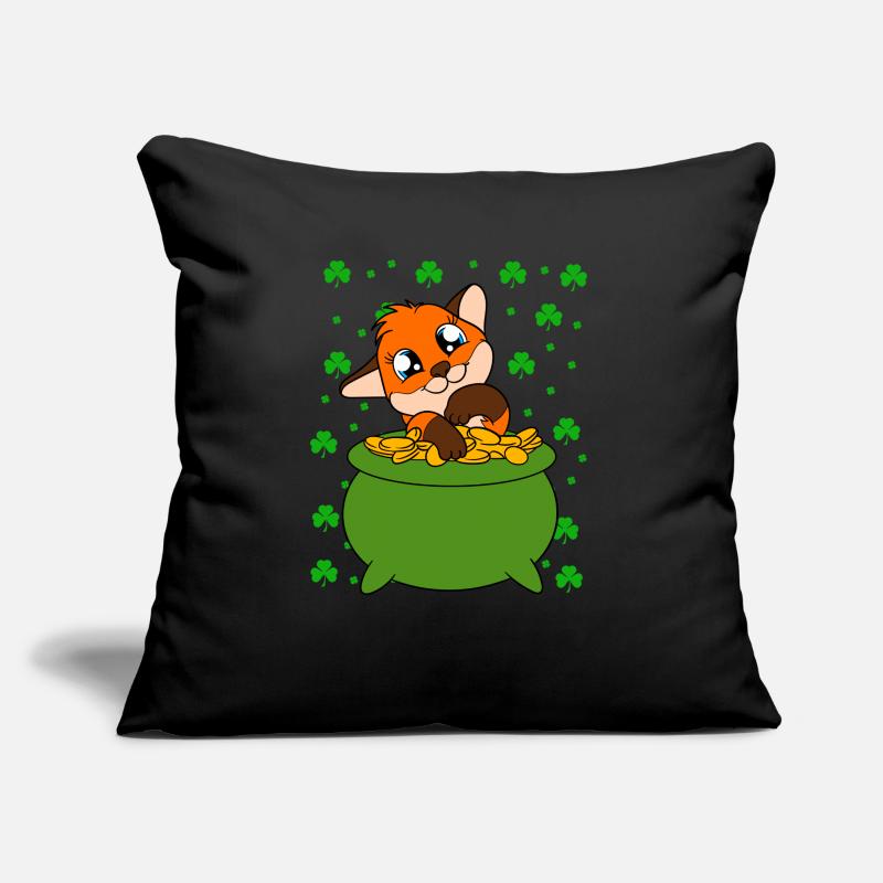 Mignon trèfle renard Saint-Patrick Coussin et housse de 45 x 45 cm