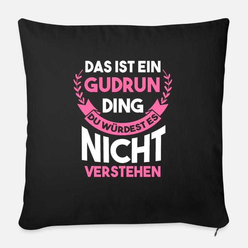 Gudrun - Sofakissen mit Füllung 45 x 45 cm - Schwarz