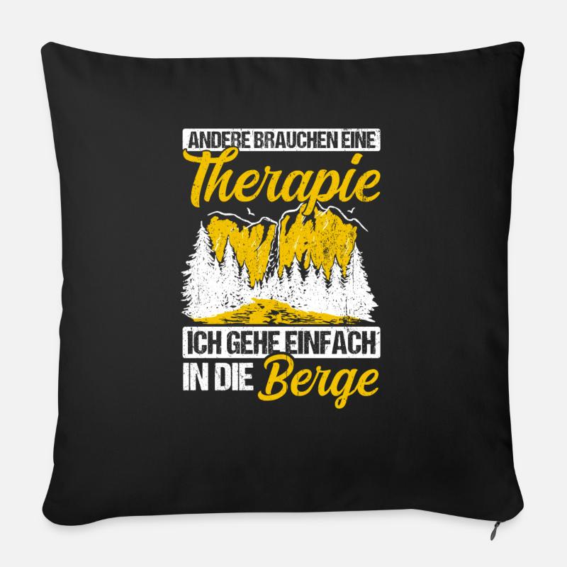 Berge Bergsteiger Wanderer Kletterer Geschenk Skif - Sofakissen mit Füllung 45 x 45 cm - Schwarz