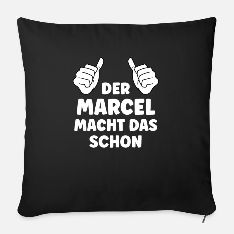 Marcel Lustiger Spruch Vorname Name Marcel - Sofakissen mit Füllung 45 x 45 cm - Schwarz
