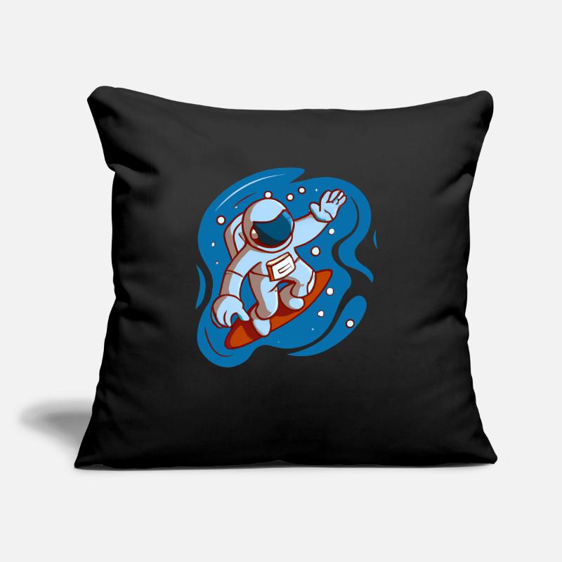 astronaute surf dans l'espace Coussin et housse de 45 x 45 cm