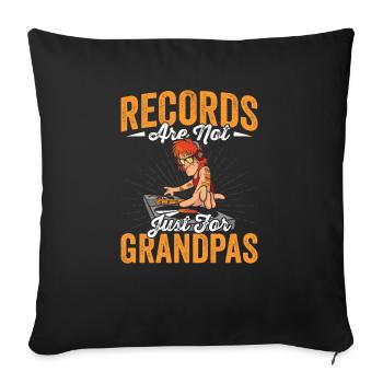 Grand-père Disque vinyle Collector Disques Collection - Coussin et housse de 45 x 45 cm - noir - Devant