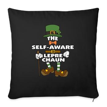 Le lutin conscient de lui-même La Saint-Patrick - Coussin et housse de 45 x 45 cm - noir - Devant