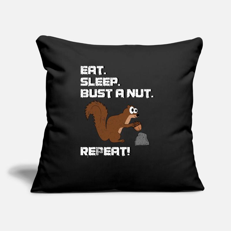 Eat Sleep Bust A Nut Repeat, Squirrel Pun Sofa pillow with filling 45cm x 45cm