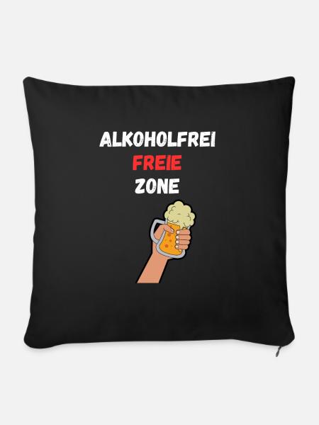 Alkoholfrei freie Zone - Sofakissen mit Füllung 45 x 45 cm - Schwarz
