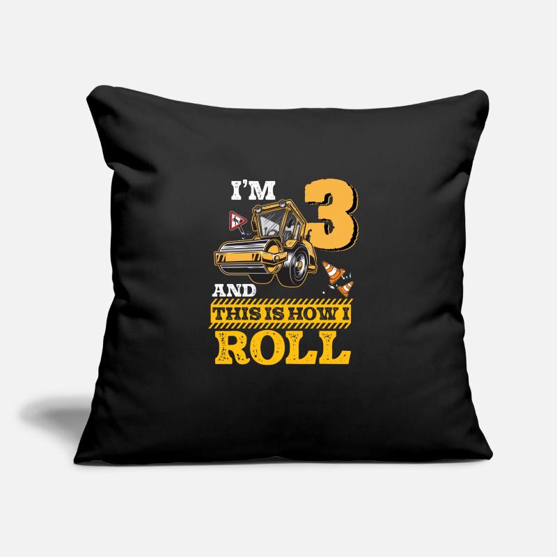 This Is How I Roll Asphalt Roller 3 Year Old 3rd Sofa pillow with filling 45cm x 45cm