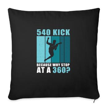 Tricking 540 Kick Lustige Freestyle-Akrobatik - Sofakissen mit Füllung 45 x 45 cm - Schwarz - Vorne