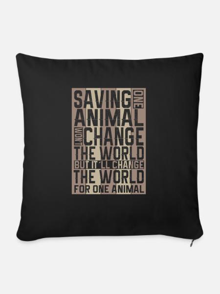Vegan Fleischlos Tierlieb & Veganer - Sofakissen mit Füllung 45 x 45 cm - Schwarz