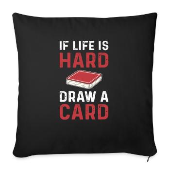 Jeu de cartes à collectionner. Tirez un - Coussin et housse de 45 x 45 cm - noir - Devant