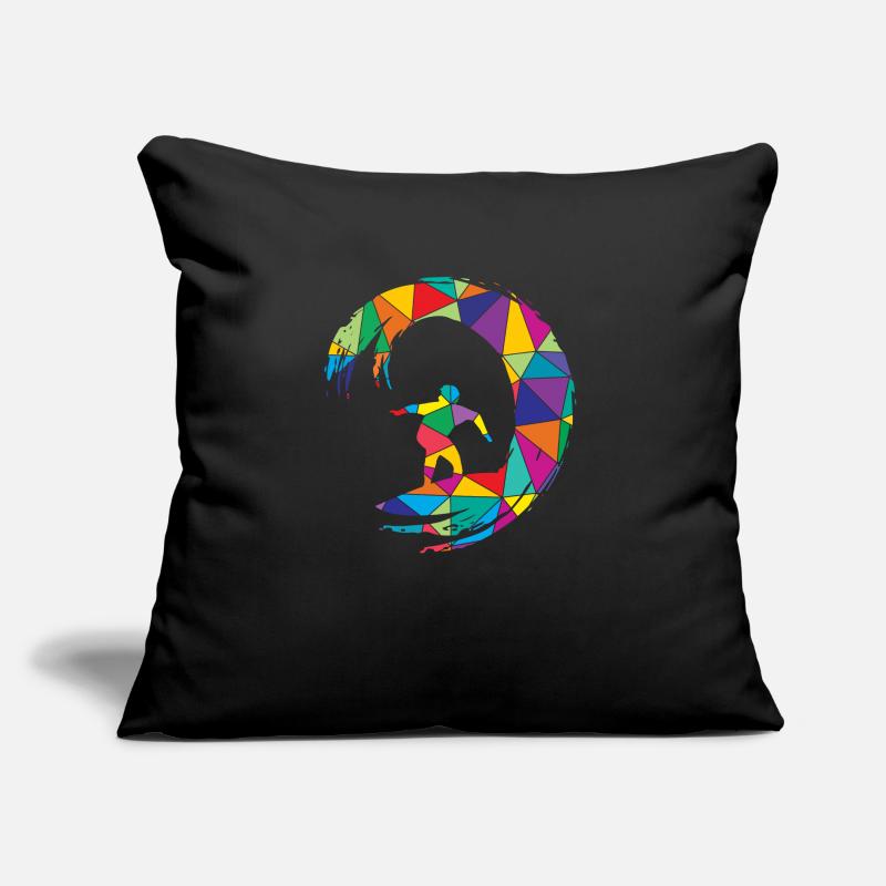 Low Poly Surfer Polygon Surf Coussin et housse de 45 x 45 cm