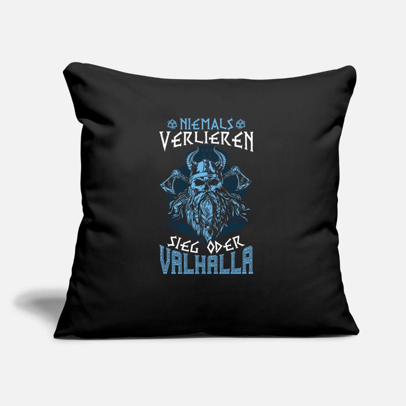 Niemals Verlieren, Sieg oder Valhalla Wikinger Sofakissen mit Füllung 45 x 45 cm