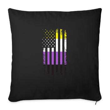 Non Binary Gender Flagge Geschenk - Sofakissen mit Füllung 45 x 45 cm - Schwarz - Vorne