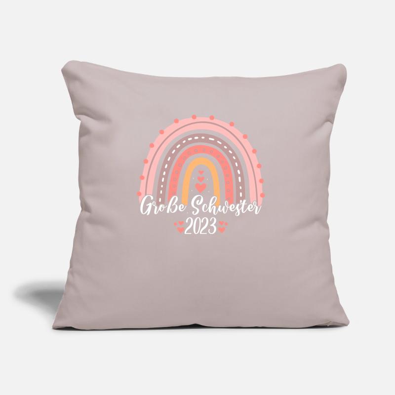 Große Schwester 2023 Boho Regenbogen Mädchen Sofakissen mit Füllung 45 x 45 cm