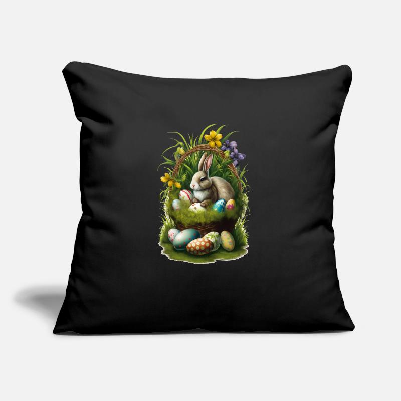 Easter Bunny with Easter Eggs Easter Sofa pillow with filling 45cm x 45cm