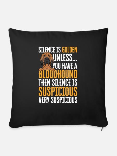 Bloodhound Hund Bluthund - Sofakissen mit Füllung 45 x 45 cm - Schwarz