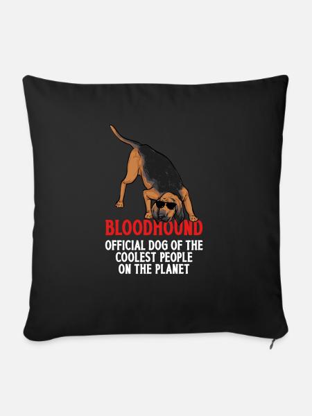 Bloodhound Hund Bluthund - Sofakissen mit Füllung 45 x 45 cm - Schwarz