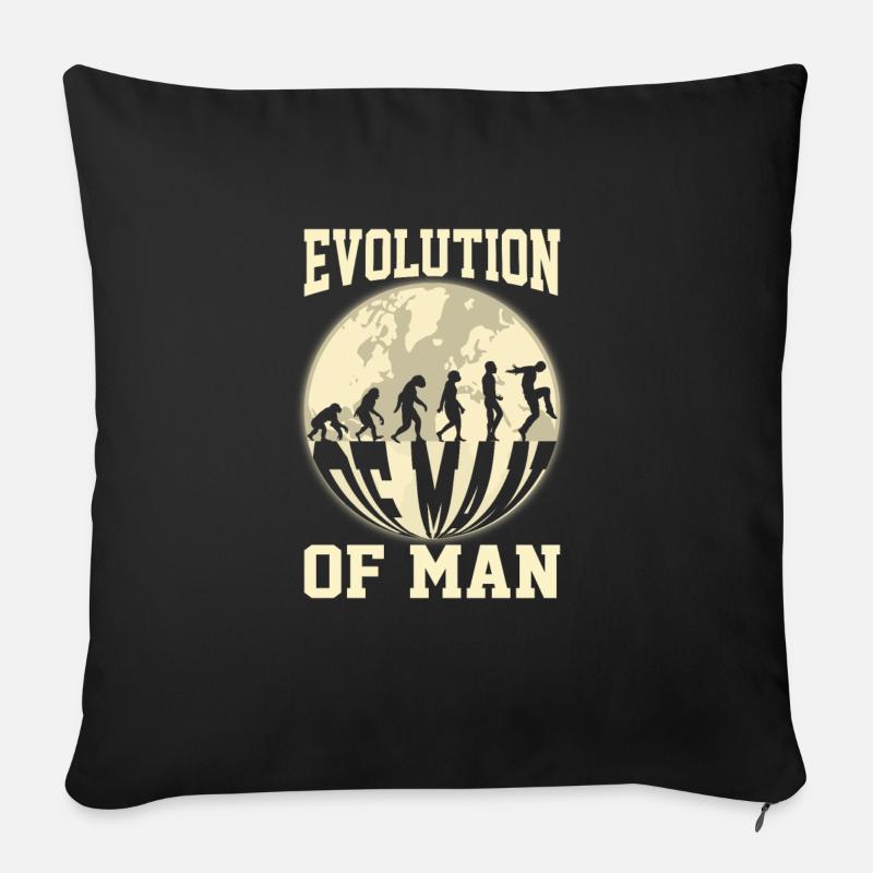 Evolution des Menschen - Sofakissen mit Füllung 45 x 45 cm - Schwarz