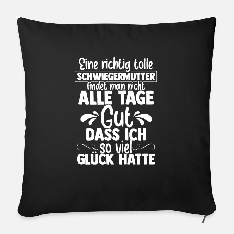 Schwiegermutter Mama Heldin Ehefrau Spruch Mutter - Sofakissen mit Füllung 45 x 45 cm - Schwarz