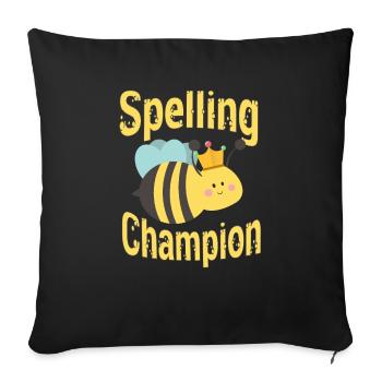 Spelling competition champion - Sofa pillow with filling 45cm x 45cm - black - Front