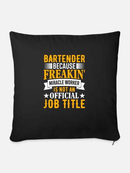 Kellnerin Barkeeper Kellner Barkeeper - Sofakissen mit Füllung 45 x 45 cm - Schwarz
