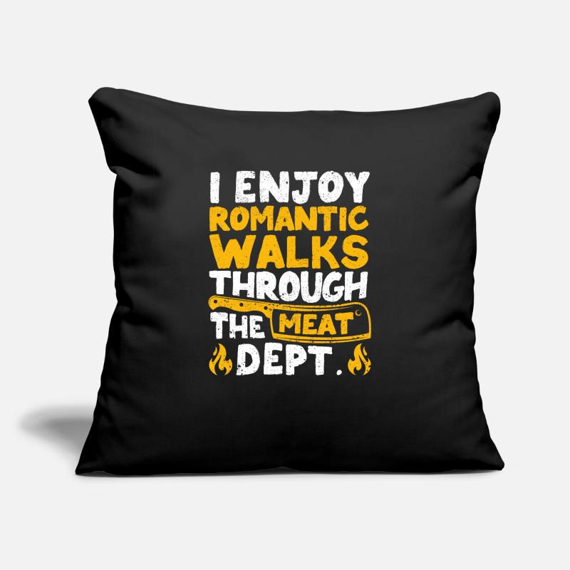 I enjoy romantic walks Fun BBQ Sofa pillow with filling 45cm x 45cm