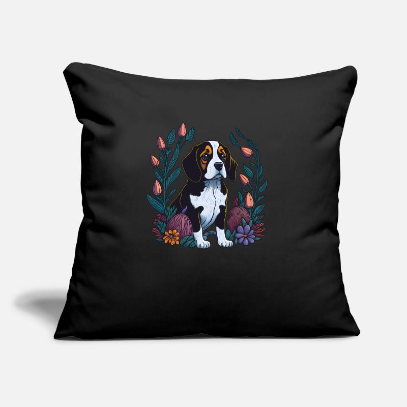Beautiful beagle dog easter spring beagle Sofa pillow with filling 45cm x 45cm