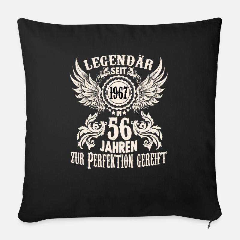 Eine Legende wird 56 Geburtstag Shirt zum Ehrentag - Sofakissen mit Füllung 45 x 45 cm - Schwarz