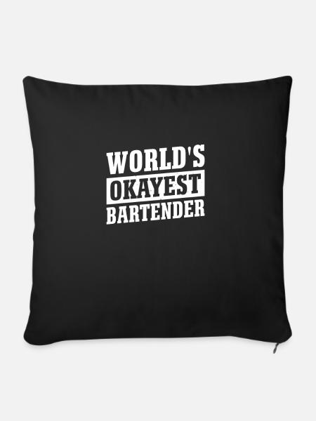 Kellnerin Barkeeper Kellner Barkeeper - Sofakissen mit Füllung 45 x 45 cm - Schwarz