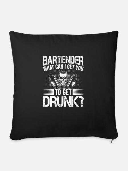 Kellnerin Barkeeper Kellner Kellner - Sofakissen mit Füllung 45 x 45 cm - Schwarz