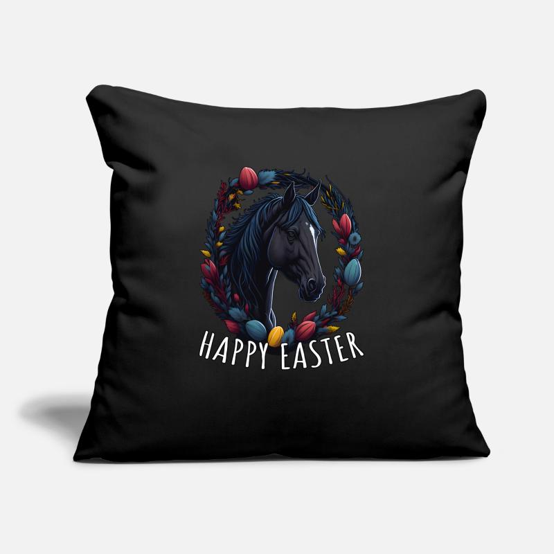 Reiten mit süßes Pferd Happy Easter Pferd Sofakissen mit Füllung 45 x 45 cm