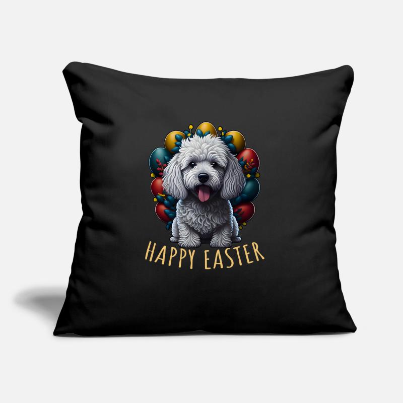 Beautiful Poodle Dog Easter Spring Happy Easter Sofa pillow with filling 45cm x 45cm