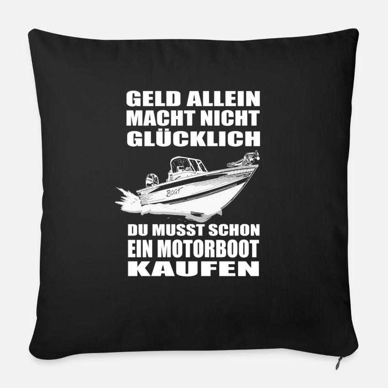 Motorboot - Sofakissen mit Füllung 45 x 45 cm - Schwarz