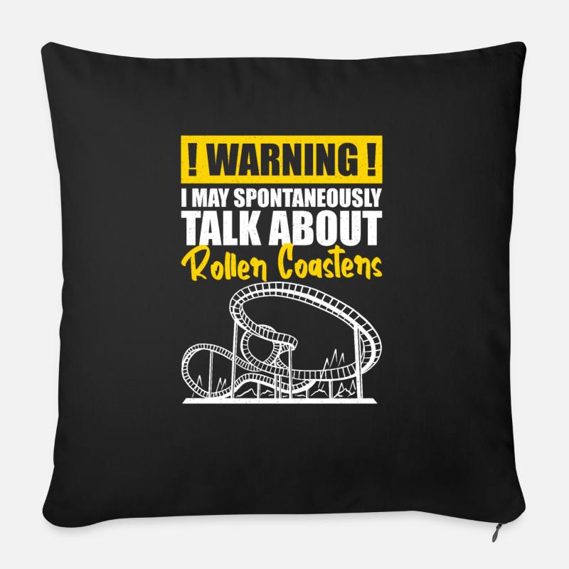 Warning I May Start Spantaneously Talk About Rolle - Sofa pillow with filling 45cm x 45cm - black