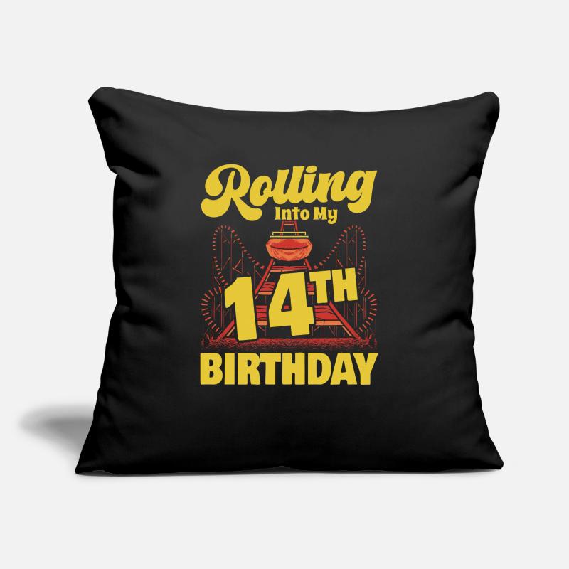 Roller Coaster Amusement Park Rolling Into My 14th Sofa pillow with filling 45cm x 45cm